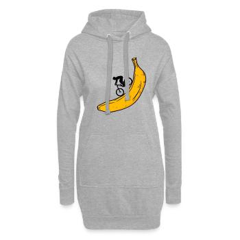 VTT banane descente - Sweat-shirt à capuche long Femme - gris chiné - Devant