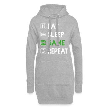Funny Eat Sleep Game Repeat Video Gamer Gaming Lov - Sweat-shirt à capuche long Femme - gris chiné - Devant