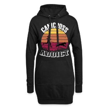 Canicross-Süchtiger - Hoodie-Kleid - Schwarz - Vorne