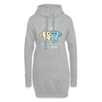 Life Is Short So Smile While You Still Have Teeth - Hoodie-Kleid - Grau meliert - Vorne