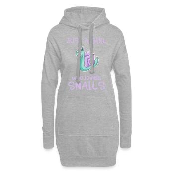 Juste une fille qui aime les escargots Escargot - Sweat-shirt à capuche long Femme - gris chiné - Devant