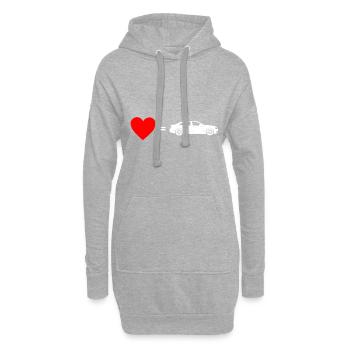 Auto love heart - Hoodie Dress - heather grey - Front
