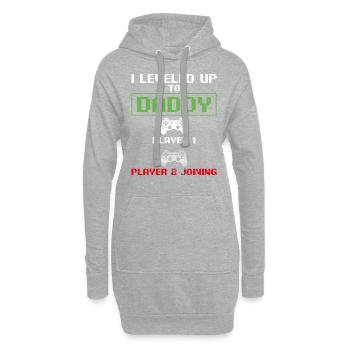 I Leveled Up to Daddy New Dad Gamer Funny Husband - Hoodie-Kleid - Grau meliert - Vorne