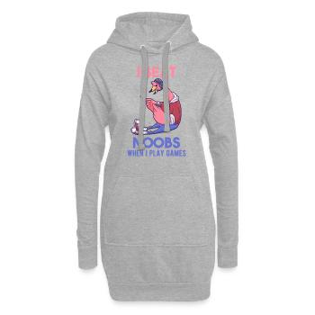 Gamer Noob Flamingo cadeau drôle - Sweat-shirt à capuche long Femme - gris chiné - Devant