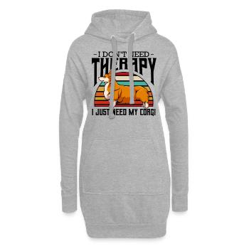 Corgi - Hoodie-Kleid - Grau meliert - Vorne