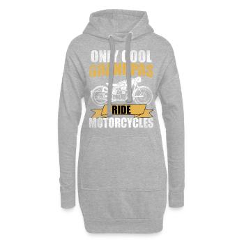 Motorrad Opa lustig Spruch Geschenkidee Geburtstag - Hoodie-Kleid - Grau meliert - Vorne
