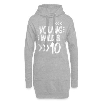 10e anniversaire de cadeau d'anniversaire sauvage pour enfants - Sweat-shirt à capuche long Femme - gris chiné - Devant