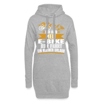 Fahrradfahrer Ebike Fahrradmotiv Geschenk - Hoodie-Kleid - Grau meliert - Vorne