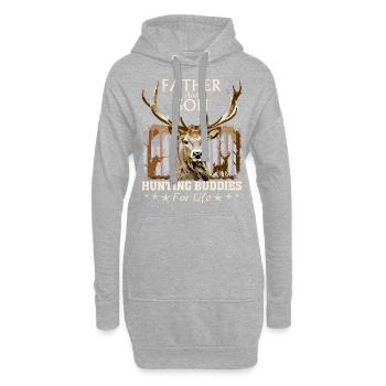 T-shirt père et fils chassant des amis pour la vie - Sweat-shirt à capuche long Femme - gris chiné - Devant