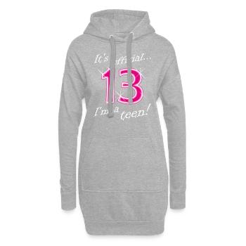 Es ist offiziell 13 ich bin ein Teen T-Shirt 13. G - Hoodie-Kleid - Grau meliert - Vorne