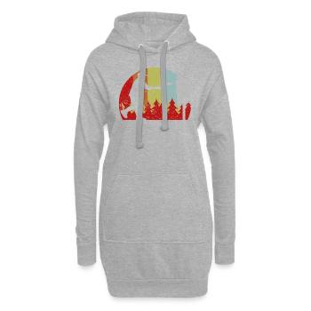 Vintage Retro Disc-Golf - Retro Flying Disc - Sweat-shirt à capuche long Femme - gris chiné - Devant
