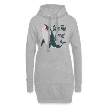 Save The Orcas Killer Whale Killer Whale Gift - Sweat-shirt à capuche long Femme - gris chiné - Devant
