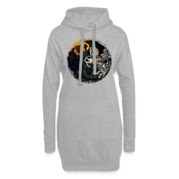 Ritter kämpft gegen Drachen - Hoodie-Kleid - Grau meliert - Vorne