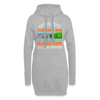 Motorrad Spruch - Hoodie-Kleid - Grau meliert - Vorne