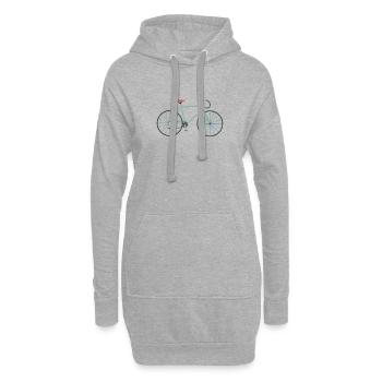 Fahrrad Mountainbike Rennrad MTB Geschenk Idee - Hoodie-Kleid - Grau meliert - Vorne