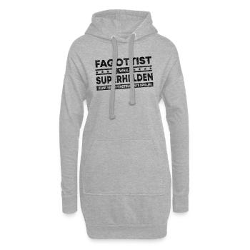 Fagottist Fagott Superhelden Lustiges Geschenk - Hoodie-Kleid - Grau meliert - Vorne