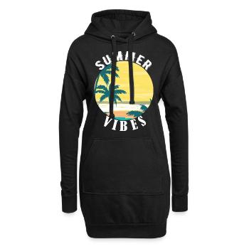 Summer vibes - Sweat-shirt à capuche long Femme - noir - Devant