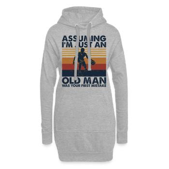 Hommes de basket en supposant que je ne suis qu'un vieil homme - Sweat-shirt à capuche long Femme - gris chiné - Devant