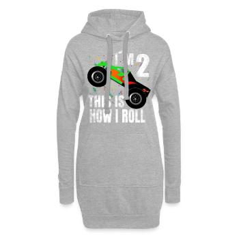 Geburtstag Junge 2 Jahre Monster Truck Geschenk - Hoodie-Kleid - Grau meliert - Vorne
