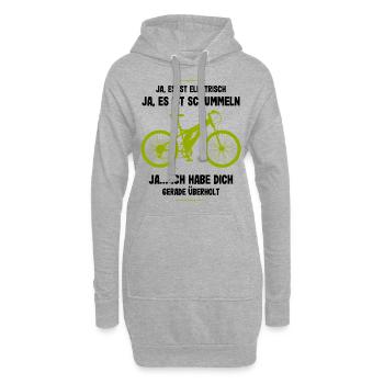 E-Bike Ich habe Dich Überholt Biker Fahrrad Spruch - Hoodie-Kleid - Grau meliert - Vorne