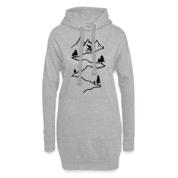 VTT vtt VTT descente en vélo de descente - Sweat-shirt à capuche long Femme - gris chiné - Devant