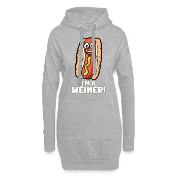 IM A WEINER Freche Wurst Würschen Hotdog Humor - Hoodie-Kleid - Grau meliert - Vorne