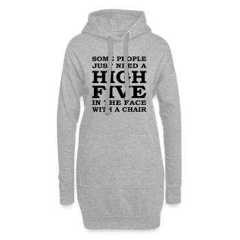 Certaines personnes ont besoin de cinq haut visage avec une chaise - Sweat-shirt à capuche long Femme - gris chiné - Devant