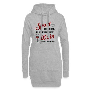 Sport und Wein lustiger Spruch Geschenk - Hoodie-Kleid - Grau meliert - Vorne