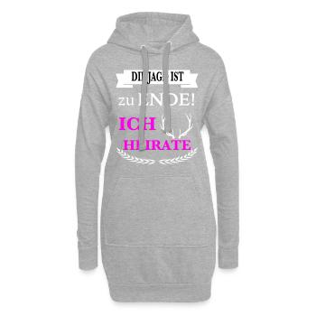 Hunter bachelorette party Bavière équipe cadeau - Sweat-shirt à capuche long Femme - gris chiné - Devant