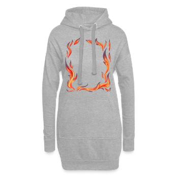 Flammen Feuer heiß Gestalten Brand - Hoodie-Kleid - Grau meliert - Vorne