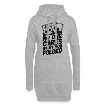 Cartes de poker Poker pliées Devis - Sweat-shirt à capuche long Femme - gris chiné - Devant