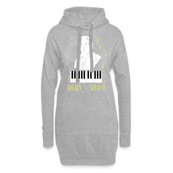 Frederic Chopin - Hoodie-Kleid - Grau meliert - Vorne