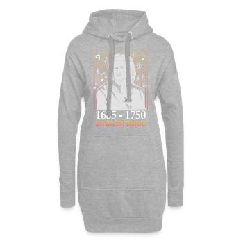 Johann Sebastian Bach - Sweat-shirt à capuche long Femme - gris chiné - Devant