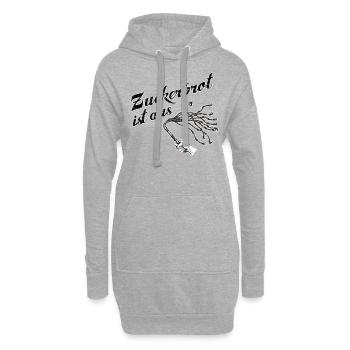 Zuckerbrot ist aus - Hoodie-Kleid - Grau meliert - Vorne