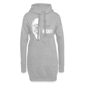 Mangez le hockey de sommeil répétez le cadeau de Noël Kid Ad Teen - Sweat-shirt à capuche long Femme - gris chiné - Devant