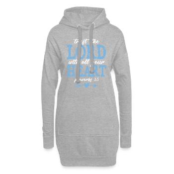 Verset biblique foi dieu amour - Sweat-shirt à capuche long Femme - gris chiné - Devant