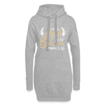 Verset biblique foi jésus - Sweat-shirt à capuche long Femme - gris chiné - Devant