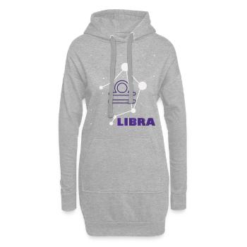 Sternzeichen Waage - Hoodie-Kleid - Grau meliert - Vorne