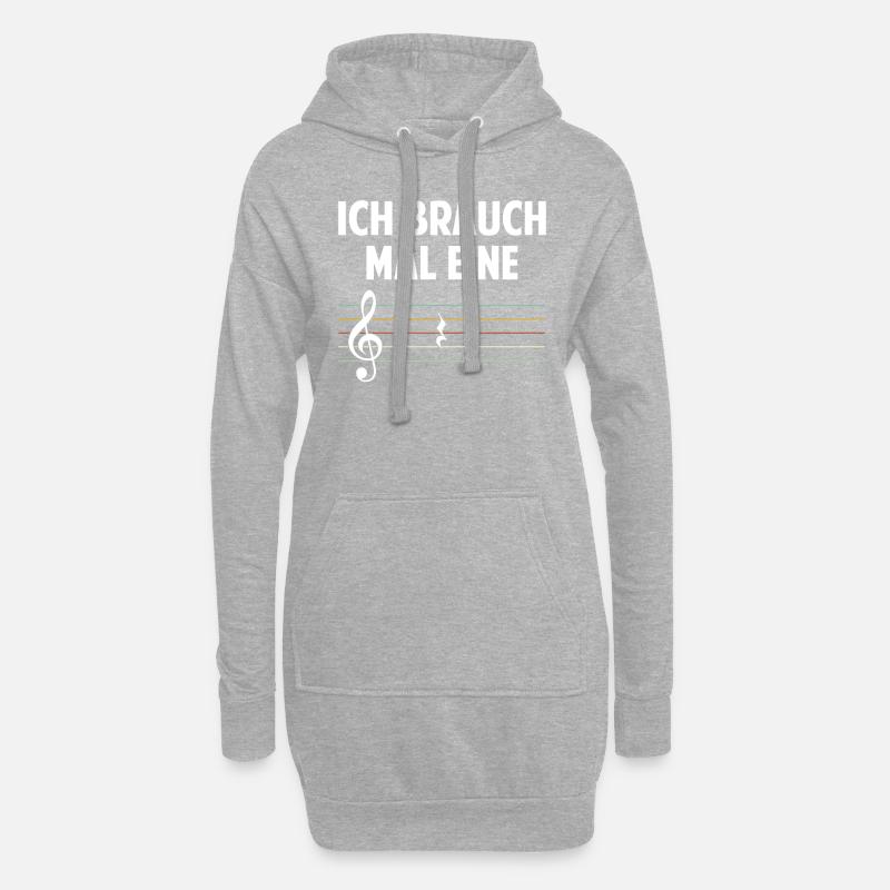 Ich brauche mal eine Pause, Musik Lehrer - Hoodie-Kleid - Grau meliert