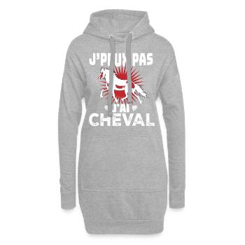 j'peux pas j'ai cheval - Sweat-shirt à capuche long Femme - gris chiné - Devant