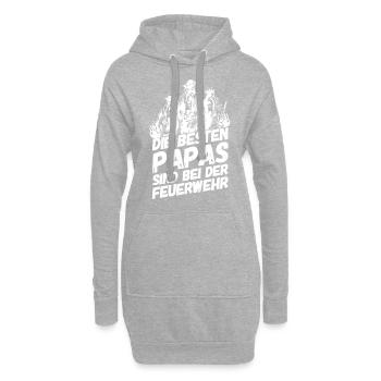 Feuerwehr Sprüche Vatertag - Hoodie-Kleid - Grau meliert - Vorne