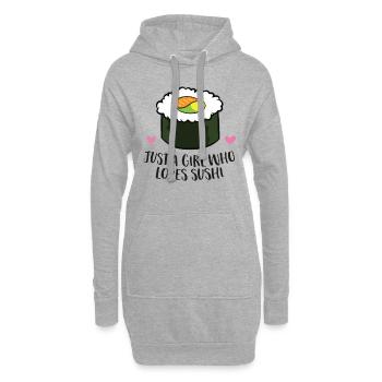 Seulement une fille qui aime les filles sushi sushi - Sweat-shirt à capuche long Femme - gris chiné - Devant