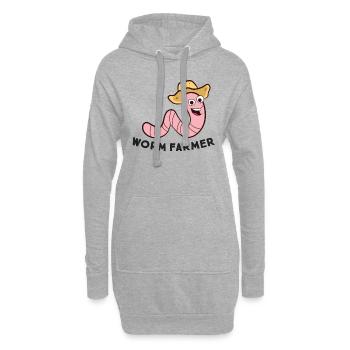 Wurmzüchter Vermikultur Kompostierung Wurmzucht - Hoodie-Kleid - Grau meliert - Vorne