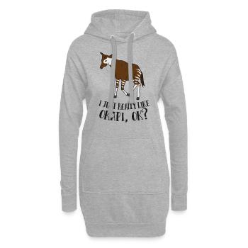 Iach aime juste les okapis vraiment doux okapi - Sweat-shirt à capuche long Femme - gris chiné - Devant