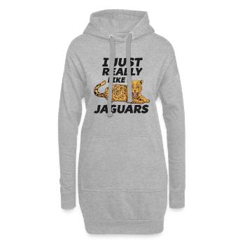 J’aime les jaguars juste vraiment les amoureux du jaguar - Sweat-shirt à capuche long Femme - gris chiné - Devant