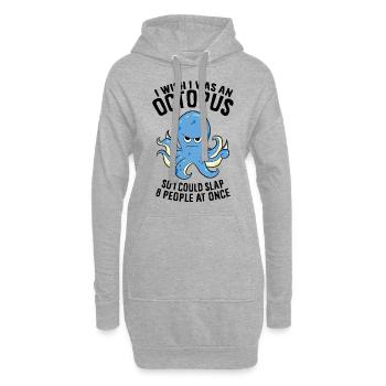 J’aimerais être une pieuvre de 8 - Sweat-shirt à capuche long Femme - gris chiné - Devant