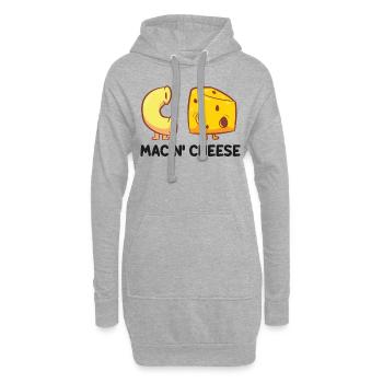 Käse Makkaroni Liebe Mac And Cheese Mac & Cheese - Hoodie-Kleid - Grau meliert - Vorne