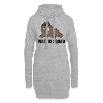 Walross Squad Drôle Équipe Walross - Sweat-shirt à capuche long Femme - gris chiné - Devant