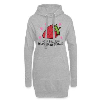 Nur Ein Mädchen Das Erdbeeren Liebt Cooles - Hoodie-Kleid - Grau meliert - Vorne
