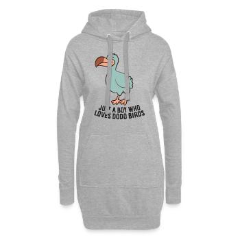 Juste un garçon qui aime les oiseaux dodo - Sweat-shirt à capuche long Femme - gris chiné - Devant